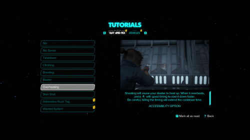 Tutorial screenshot of Star Wars Outlaws video game interface.