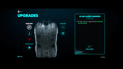 Upgrades screenshot of Star Wars Outlaws video game interface.