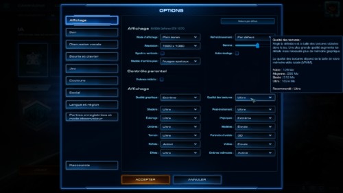 Graphics screenshot of Starcraft II: Legacy of the Void video game interface.