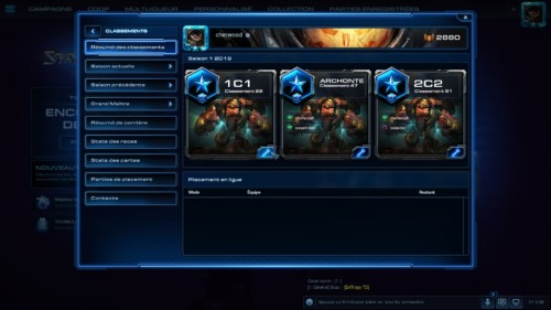 Ladder summary screenshot of Starcraft II: Legacy of the Void video game interface.