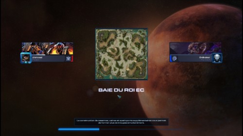 Loading match screenshot of Starcraft II: Legacy of the Void video game interface.