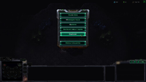 Menu screenshot of Starcraft II: Legacy of the Void video game interface.