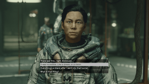 Dialogue screenshot of Starfield video game interface.