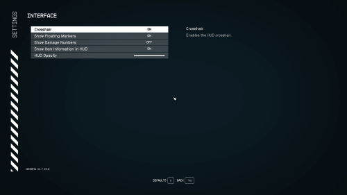 Interface screenshot of Starfield video game interface.