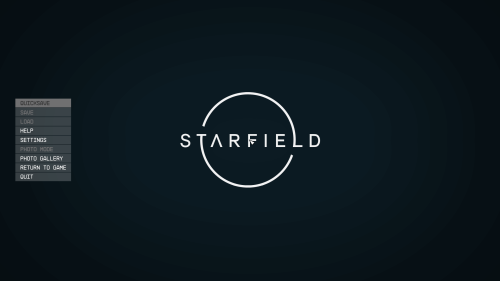 Pause screenshot of Starfield video game interface.