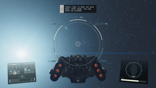Ship HUD screenshot of Starfield video game interface.