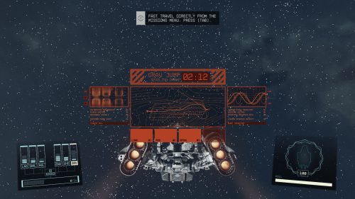 Ship HUD screenshot of Starfield video game interface.