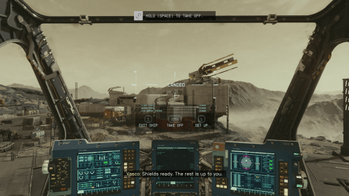 Ship HUD screenshot of Starfield video game interface.