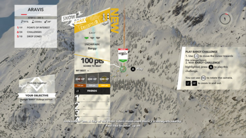 Steep, Interface In Game