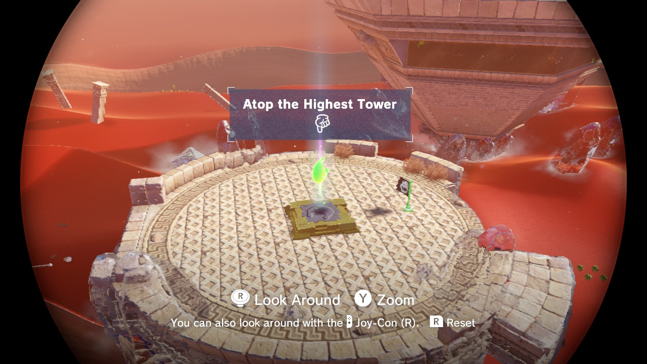 Zoom screenshot of Super Mario Odyssey video game interface.