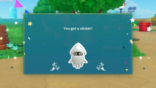 You got a sticker screenshot of Super Mario Party video game interface.