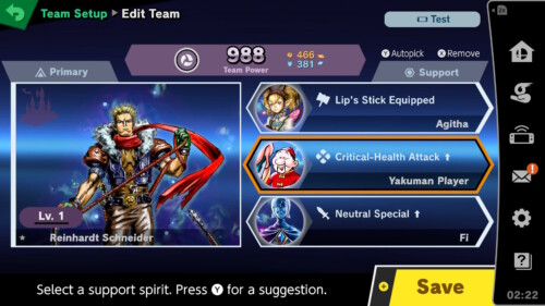 Team setup screenshot of Super Smash Bros. Ultimate video game interface.