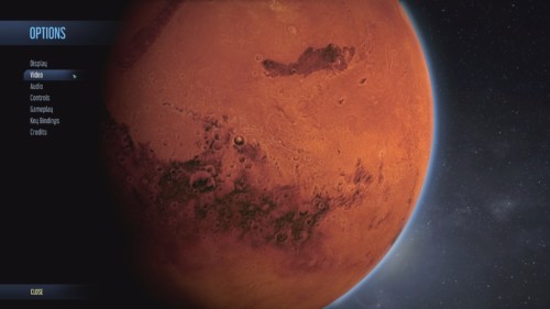 Options screenshot of Surviving Mars video game interface.