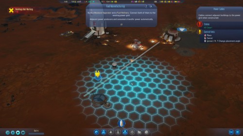Power cables screenshot of Surviving Mars video game interface.