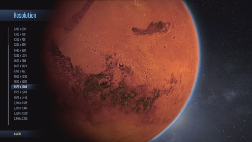 Resolution screenshot of Surviving Mars video game interface.