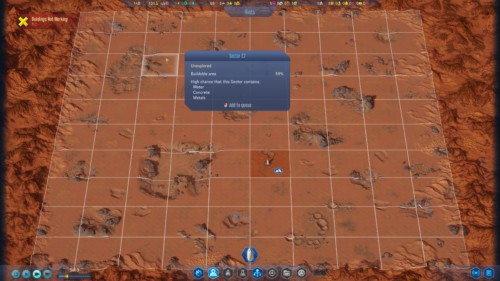 Sector screenshot of Surviving Mars video game interface.