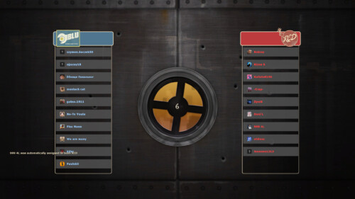 Starting match screenshot of Team Fortress 2 video game interface.