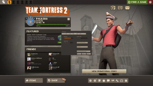 Video screenshot of Team Fortress 2 video game interface.