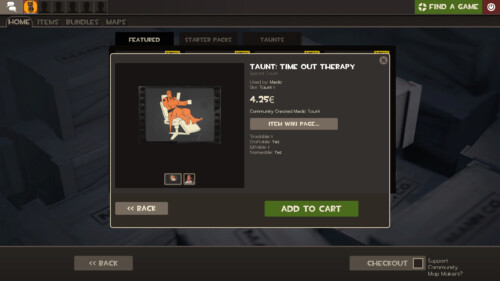 View item store screenshot of Team Fortress 2 video game interface.
