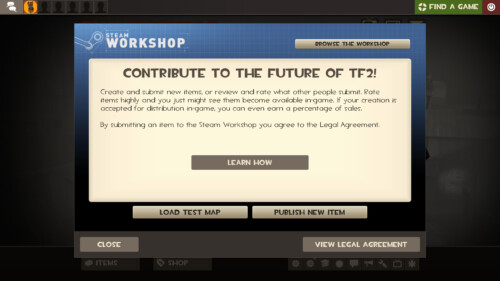 Workshop screenshot of Team Fortress 2 video game interface.