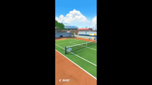 Venue Showcase screenshot of Tennis Clash video game interface.