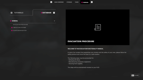 Database screenshot of The Alters video game interface.