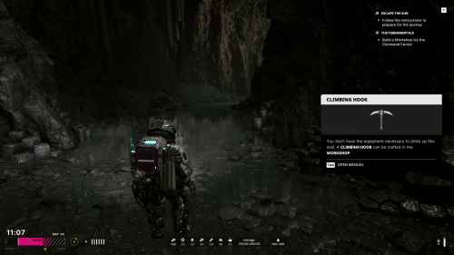 Hint screenshot of The Alters video game interface.