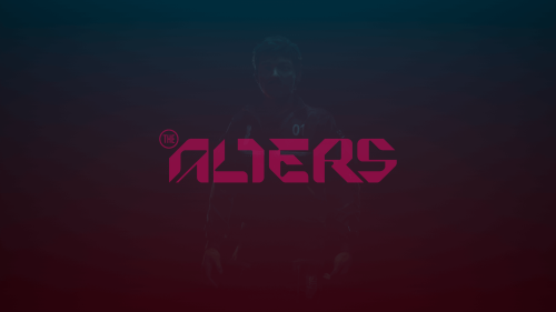 Logo screenshot of The Alters video game interface.