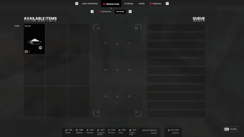 Production screenshot of The Alters video game interface.