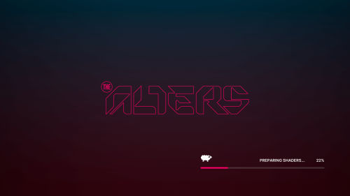 Shaders Compilation screenshot of The Alters video game interface.