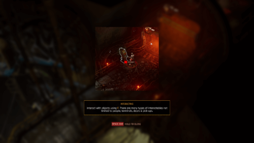 Tutorial screenshot of The Ascent video game interface.