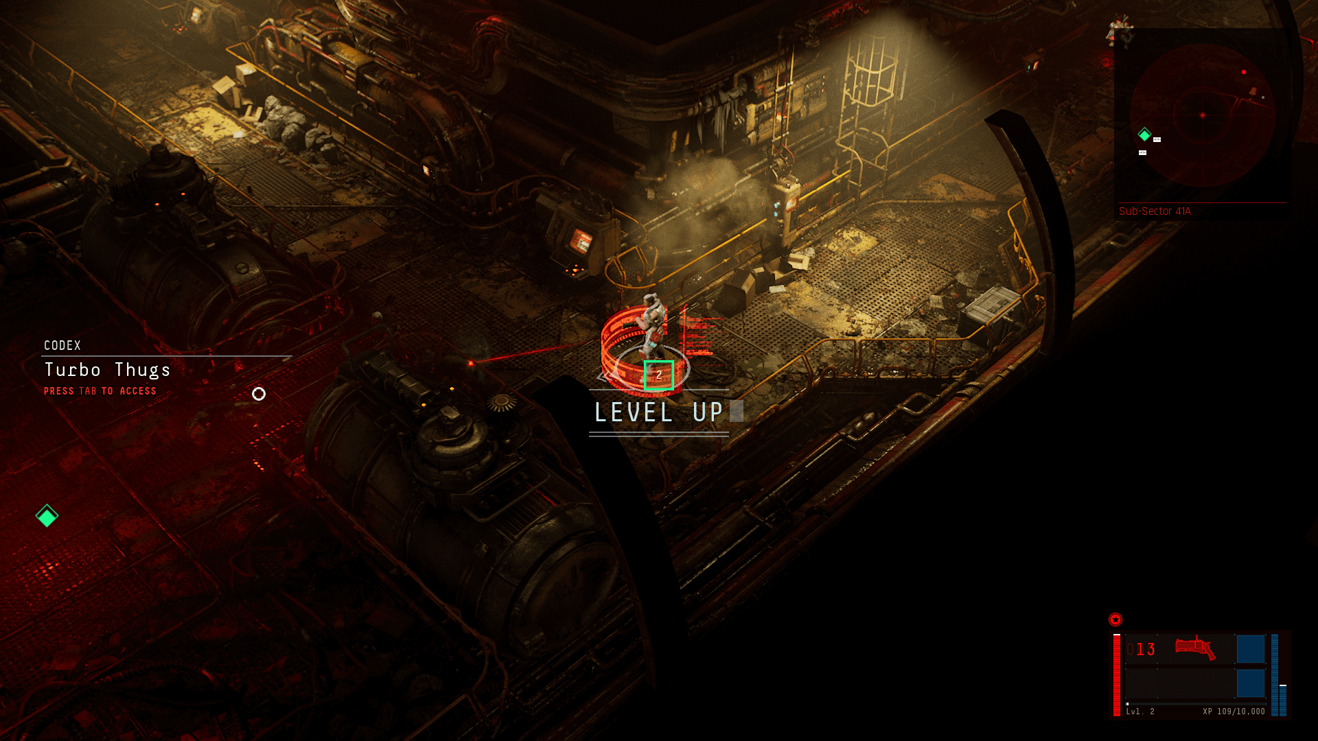 Level Up screenshot of The Ascent video game interface.