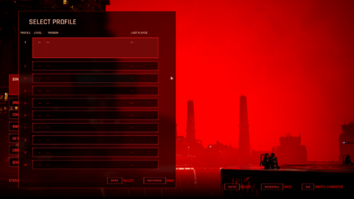 Profile screenshot of The Ascent video game interface.
