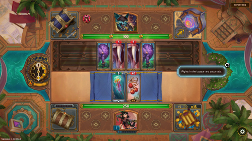 HUD screenshot of The Bazaar video game interface.