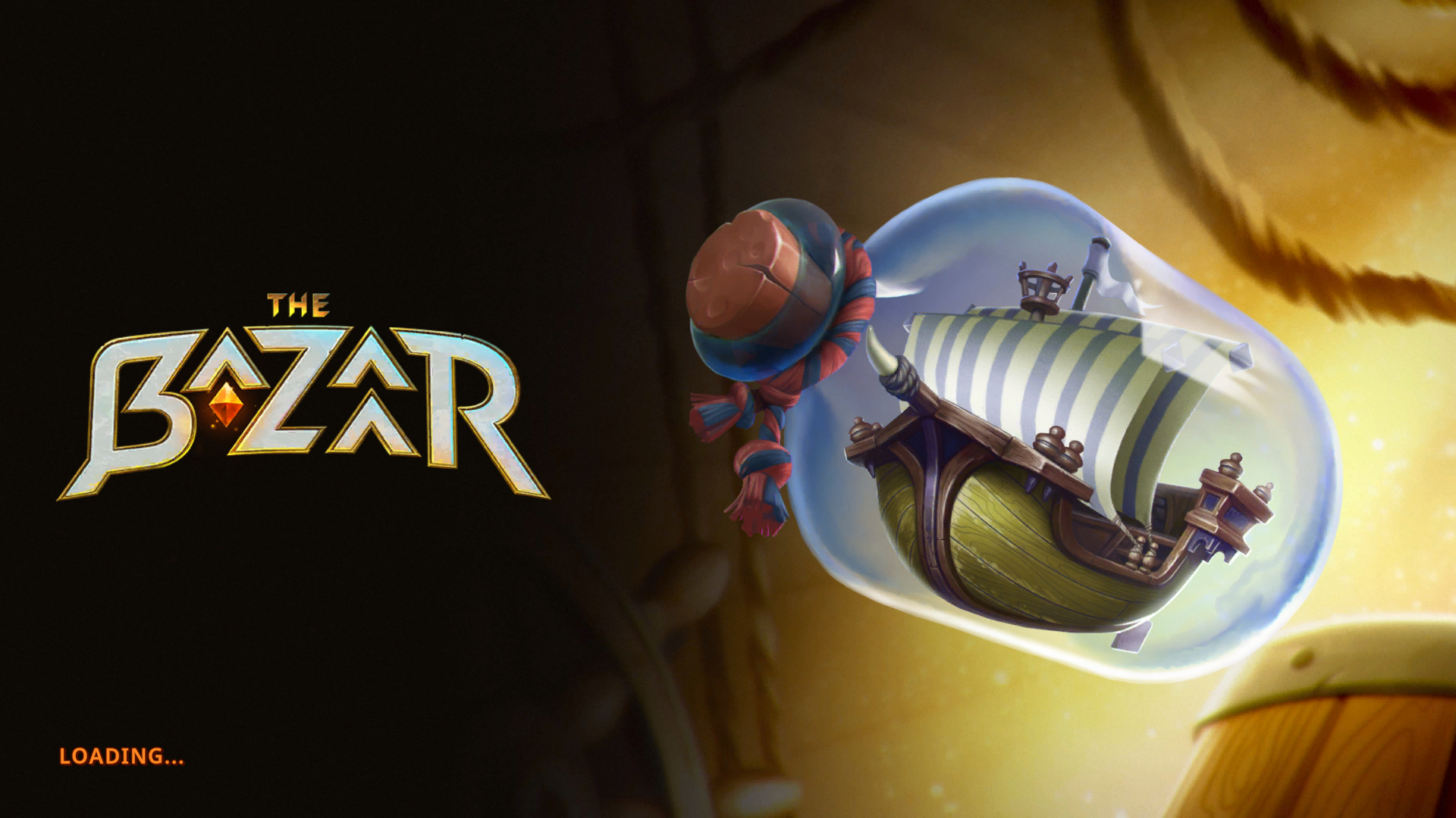 Loading screenshot of The Bazaar video game interface.