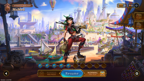 Main Menu screenshot of The Bazaar video game interface.