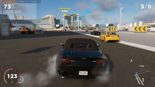 Race screenshot of The Crew 2 video game interface.