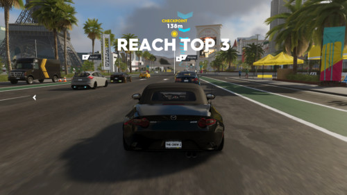 Reach top 3 screenshot of The Crew 2 video game interface.
