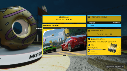 Pre Race screenshot of The Crew Motorfest video game interface.
