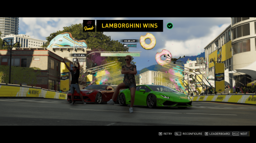 Race Complete screenshot of The Crew Motorfest video game interface.