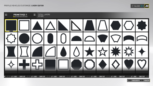 Stickers screenshot of The Crew Motorfest video game interface.