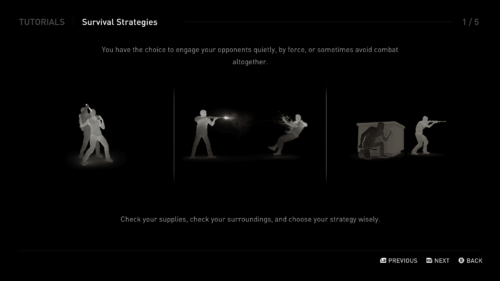 Tutorial screenshot of The Last of Us video game interface.