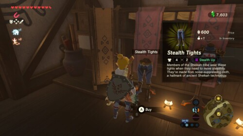 The Legend of Zelda: Breath of the Wild, Interface In Game