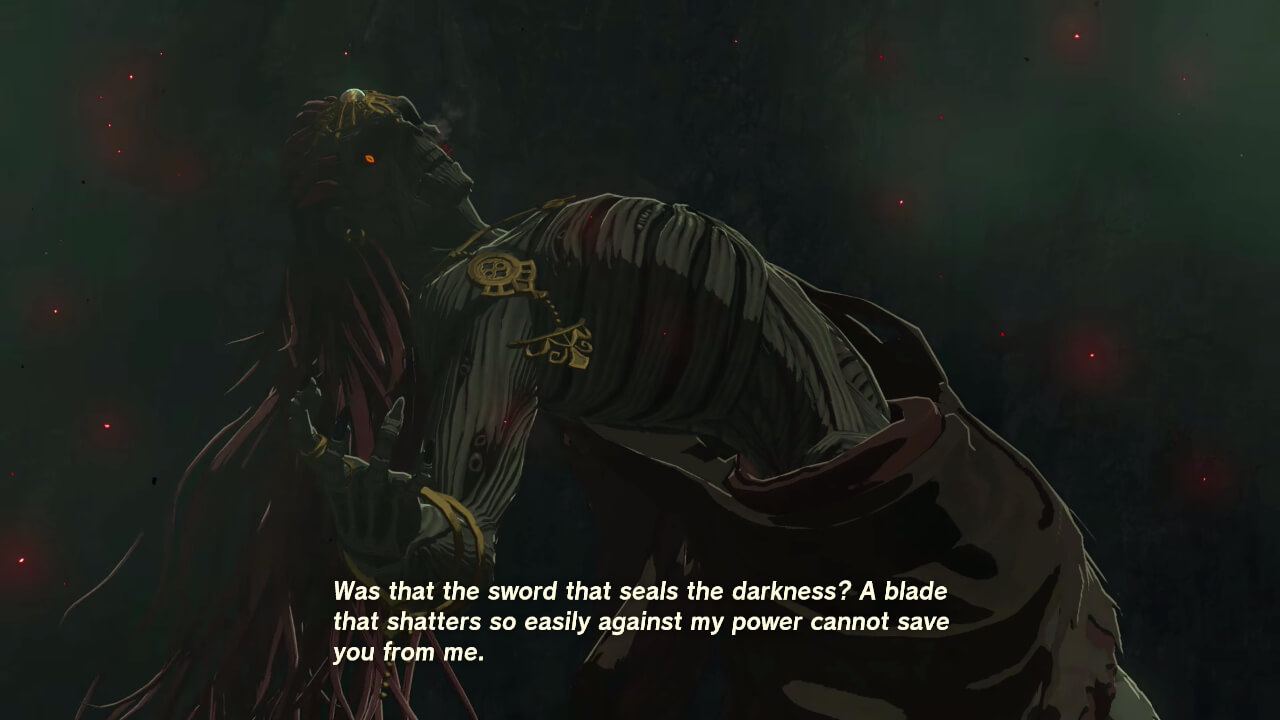Subtitles screenshot of The Legend of Zelda: Tears of the Kingdom video game interface.
