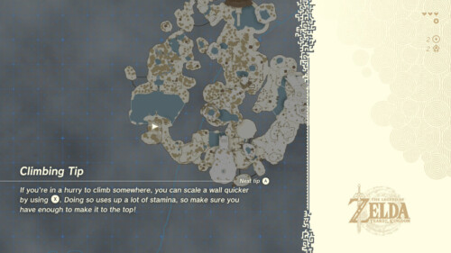 Loading screenshot of The Legend of Zelda: Tears of the Kingdom video game interface.