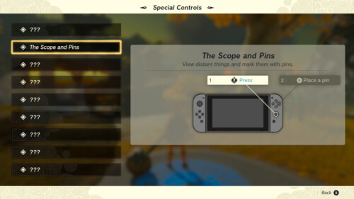 Tutorial screenshot of The Legend of Zelda: Tears of the Kingdom video game interface.