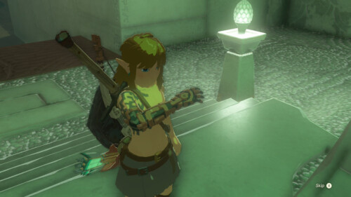 Cutscene screenshot of The Legend of Zelda: Tears of the Kingdom video game interface.