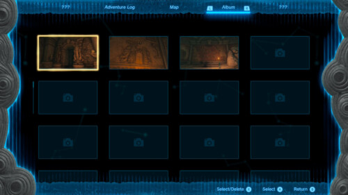 Photos screenshot of The Legend of Zelda: Tears of the Kingdom video game interface.