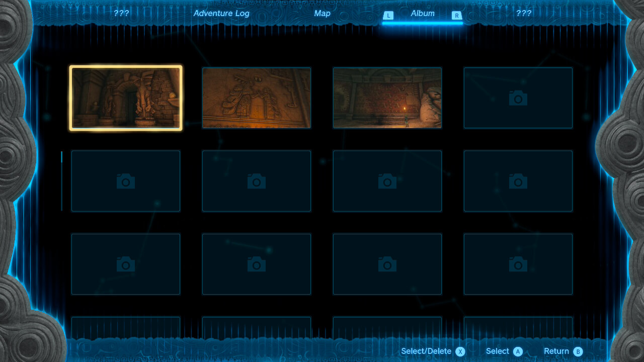 Photos screenshot of The Legend of Zelda: Tears of the Kingdom video game interface.