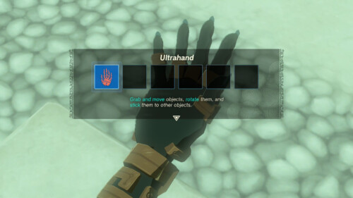 Skills screenshot of The Legend of Zelda: Tears of the Kingdom video game interface.